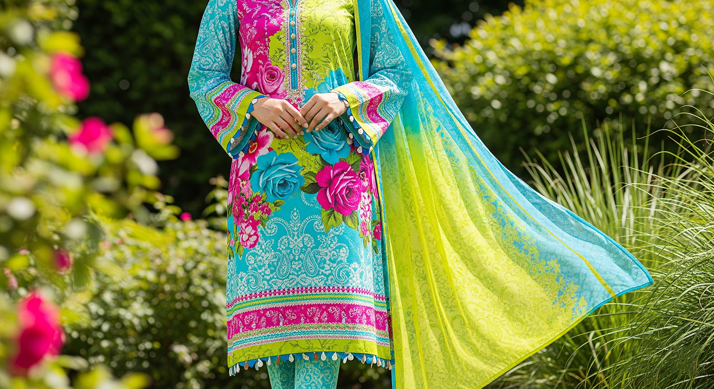 Trending Fabrics In Pakistan: Lawn, Linen, Chiffon, and Organza 1 LAWN FABRIC - THE QUEEN OF SUMMER