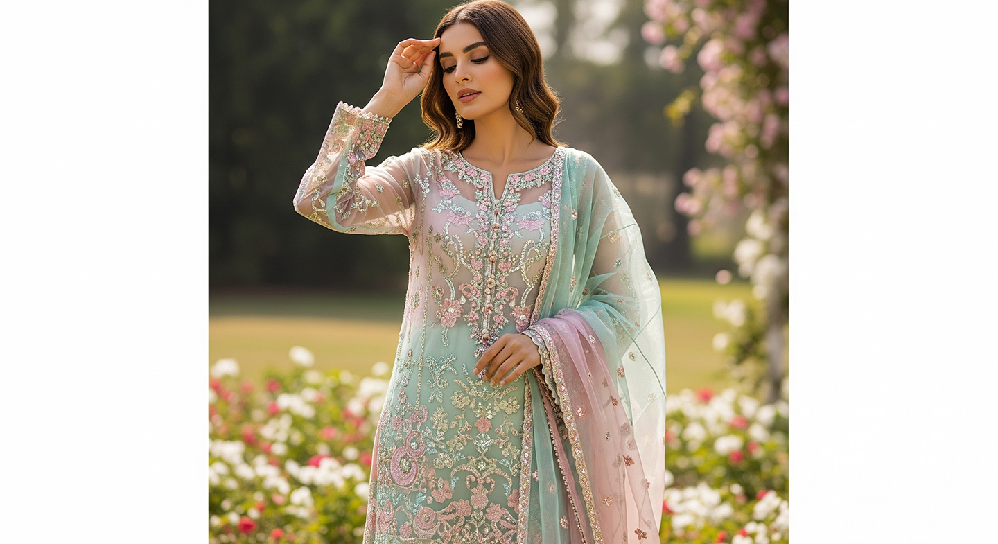 ORGANZA & NET EMBROIDERED SUITS