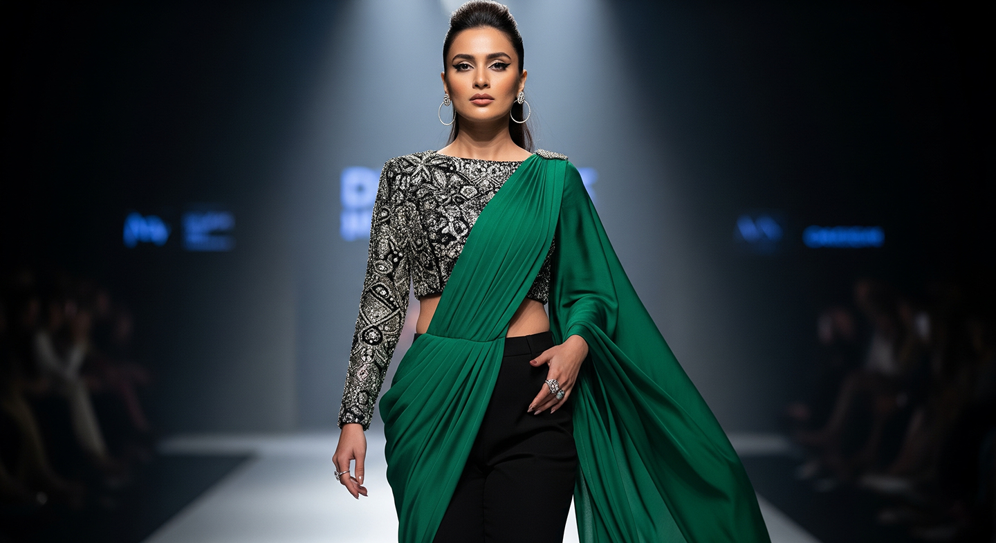 PANT SAREE FUSION LOOKS